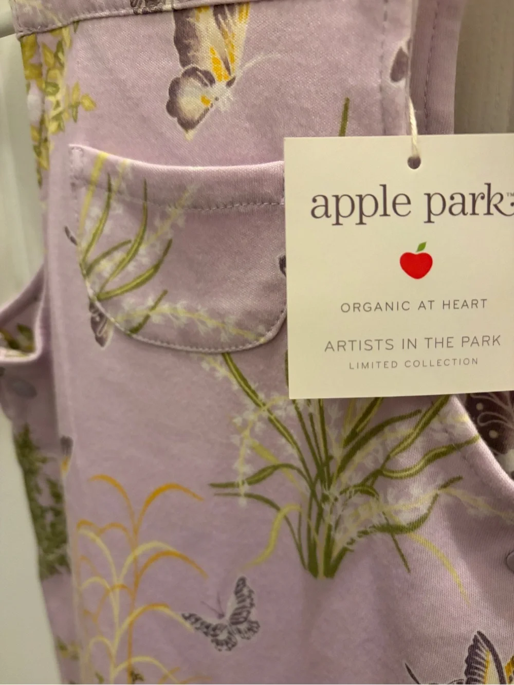 Apple Park Lavender Butterfly Overalls for Kids